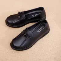 新款牛皮妈妈鞋四季女单鞋软底轻便中老年妈妈皮鞋