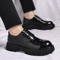 男士皮鞋男款厚底增高英伦结婚新郎西装鞋春秋皮鞋时尚大码休闲鞋