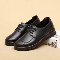 真皮中老年妈妈单鞋软底舒适耐磨百搭女式鞋