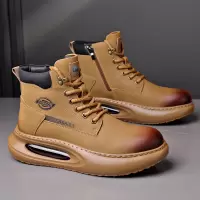 马丁靴男新款秋冬高帮真皮靴子休闲皮鞋冬季加绒英伦风工装短靴