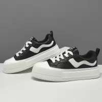 男式头层牛皮厚底饼干鞋男款潮鞋真皮百搭欧洲站高端男士休闲鞋男