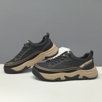 男生头层牛皮歪头萌丑芒果鞋男款潮鞋真皮欧洲站小丑鞋厚底休闲鞋