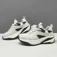 男生头层牛皮真皮运动鞋男款潮鞋真皮百搭欧洲站男鞋休闲增高鞋男