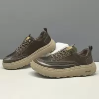 男生头层牛皮萌丑芒果鞋百搭男款潮鞋真皮歪头小丑鞋欧洲站休闲鞋