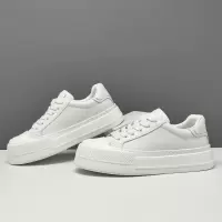 男生头层牛皮高端板鞋男款潮鞋真皮厚底欧洲站男鞋男士真皮饼干鞋