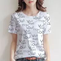 字母印花短袖圆领T恤女夏季新款洋气简约宽松休闲上衣体恤潮