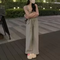 小个子穿搭背带裤+长袖T恤打底衫两件套户外休闲套装女装