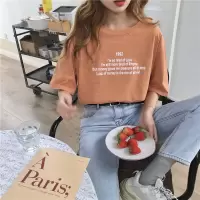 韩国女装新款休闲字母印花短袖T恤女学生打底衫上衣女装