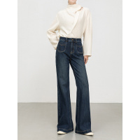 年秋季新款四面弹牛仔喇叭裤高腰垂感显瘦微喇长裤女