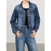 廓形牛仔套装蓝色长袖外套女秋季新款高腰牛仔阔腿裤