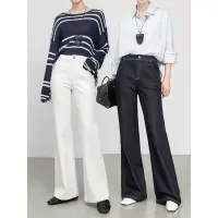 高腰微喇牛仔裤女年秋季新款四面弹宽松显瘦筒喇长裤