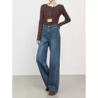 高腰阔腿牛仔裤女年秋季新款休闲百搭宽松直筒拖地裤