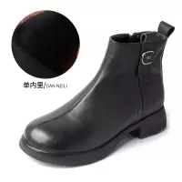 头层牛皮女靴真皮短靴软底女短靴马丁靴短皮靴女秋冬软底棉鞋
