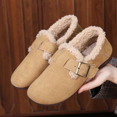 真皮复古鞋女秋季新款软底女鞋休闲加绒平底鞋运动气质棉鞋女