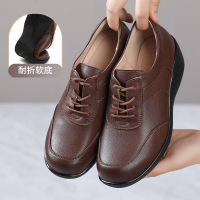 复古皮鞋女单鞋新款春秋厚底皮鞋松糕底防滑系带四季乐福鞋女