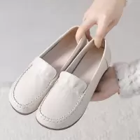 女鞋春夏新款真皮豆豆鞋复古舒适四季妈妈鞋防滑软底鞋奶奶鞋