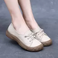 春季新款真皮牛筋软底女鞋复古四季厚底单鞋女防滑孕妇四季鞋