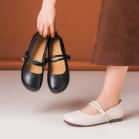 玛丽珍鞋女25春夏新款真皮皮鞋配四季舒适软底晚晚鞋复古气质单鞋