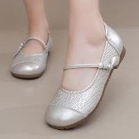 秋季新款圆头浅口平底舒适玛丽珍鞋真皮复古一字带四季单鞋