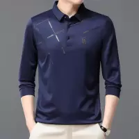 新款男士长袖T恤秋季商务免烫时尚翻领休闲男POLO衫男装