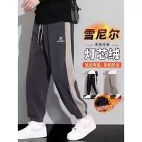 灯芯绒休闲卫裤春季裤子男新款宽松大码运动男士秋冬加绒长裤