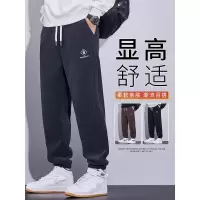 灯芯绒卫裤男士春秋款宽松束脚裤柔软舒适雪尼尔休闲长裤子男