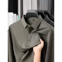 长袖休闲T恤高级感中年男士休闲商务polo衫衬衫领打底衫