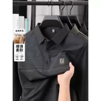 高级感长袖休闲T恤男轻商务翻领套头打底polo衫绵羊毛中年爸爸装