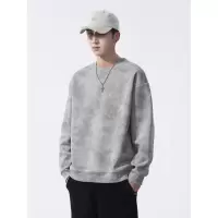 复古卫衣男春秋款新款扎染打底衫宽松美式上衣服男士长袖T恤