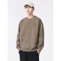 美式长袖卫衣男款秋季新款潮流百搭宽松圆领春秋款纯色体恤衫