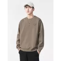 美式长袖卫衣男款秋季新款潮流百搭宽松圆领春秋款纯色体恤衫