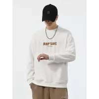 重磅卫衣男士春秋款美式潮牌宽松圆领套头长袖T恤打底衫新款