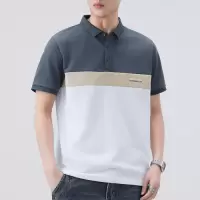 |POLO衫男士短袖夏季翻领深灰色黑色基础大众宽松型薄