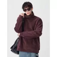 |日系高领纯色简约长袖潮流卫衣男青少年耐脏秋冬保暖打底