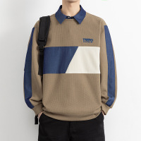 |早秋冬潮流时尚设计简约3D数码拼色运动休闲男士圆领卫衣