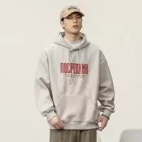 | 早秋季新款百搭时尚连帽套头卫衣男士宽松休闲外套男美式