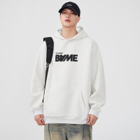 |早秋季款连帽卫衣男字母印花日系复古潮牌套头衫百搭休闲