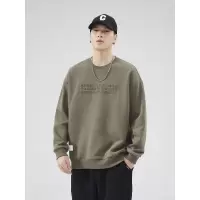 |早秋季款重磅圆领卫衣男士宽松潮牌长袖男青少年针织毛衣