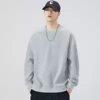 |早秋新款重磅卫衣圆领无帽长袖宽松百搭休闲男装男士卫衣