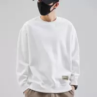 |港风新男士卫衣简约设计感字母车标休闲宽松圆领套头长袖