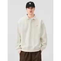 |港风早秋季翻领男士高级感长袖体恤潮流宽松休闲pool卫衣