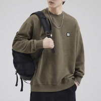 |港风简约早秋日系复古纯棉长袖潮牌宽松百搭休闲版型卫衣