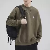 |港风简约早秋日系复古纯棉长袖潮牌宽松百搭休闲版型卫衣