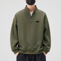 |男士翻领长袖POLO衫卫衣设计感车标字母款韩版套头舒适感