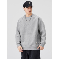 |秋季新款男士圆领德绒卫衣韩版纯色青少年休闲潮男衫