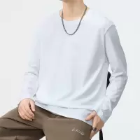 |秋季新款韩版潮流纯棉男士卫衣休闲宽松内搭纯色卫衣男