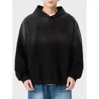 |连帽卫衣男士早秋新款字母钢印帽衫青少年潮牌宽松渐百搭