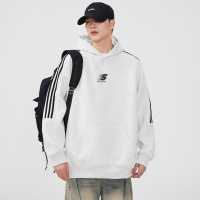 |连帽卫衣男字母印花宽松百搭日系复古套头情侣款百搭潮牌