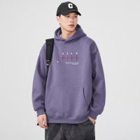 |连帽卫衣男春秋季套头字母印花日系复古宽松百搭休闲外套