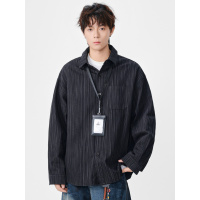 |港风潮牌扎染花衬衫男士秋季百搭宽松长袖衬衣复古痞帅款